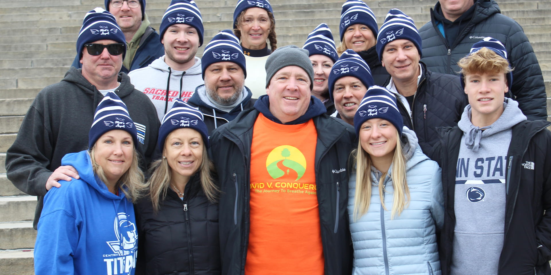 Matthew Ferro with family and friend on the steps of the Philadelphia Art Museum | Doylestown Health